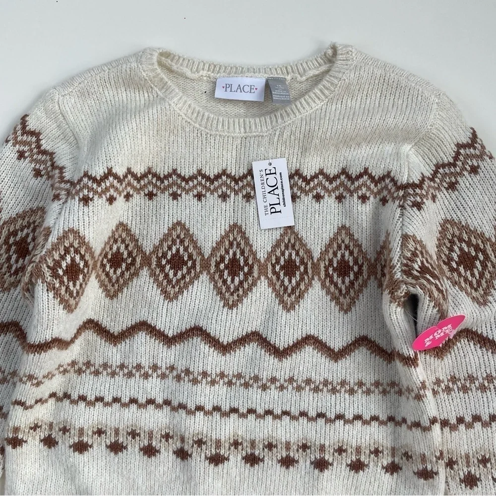 Children's Place Girls Mommy & Me Fairisle Sweater Dress Bunnys Tail Size 14 XL - Picture 4 of 10